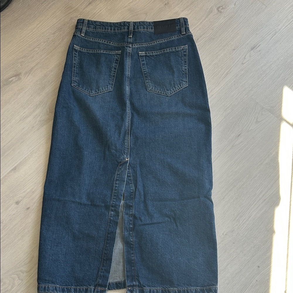 Topshop Dark Denim Pencil Skirt - Picture 7 of 8